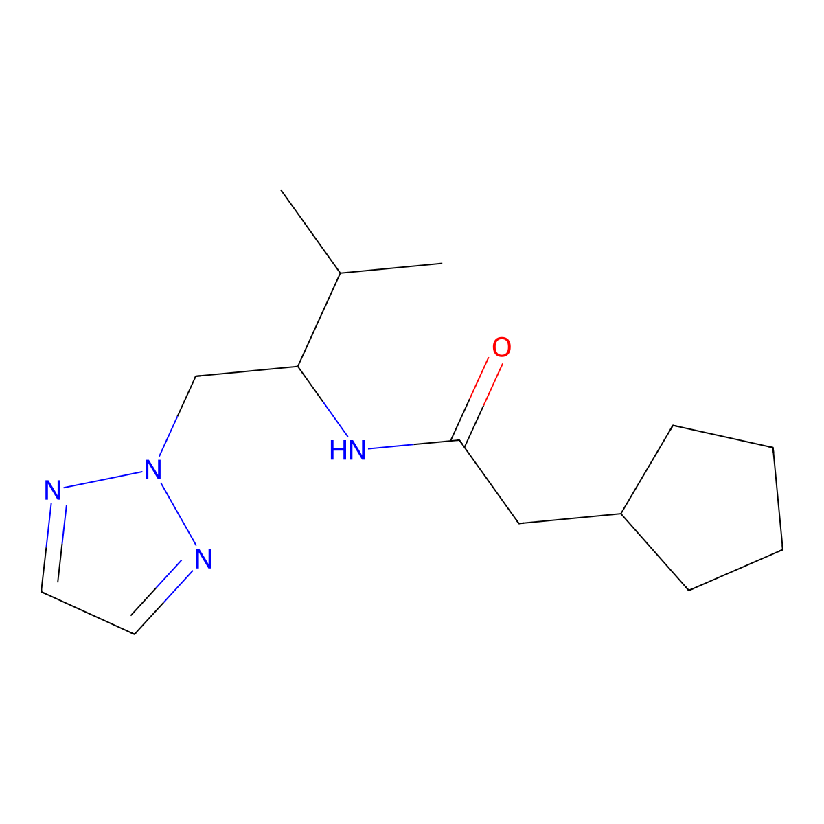 2-cyclopentyl-N-[3-methyl-1-(2H-1,2,3-triazol-2-yl)butan-2-yl]acetamide molecular structure, CAS 2034438-62-3