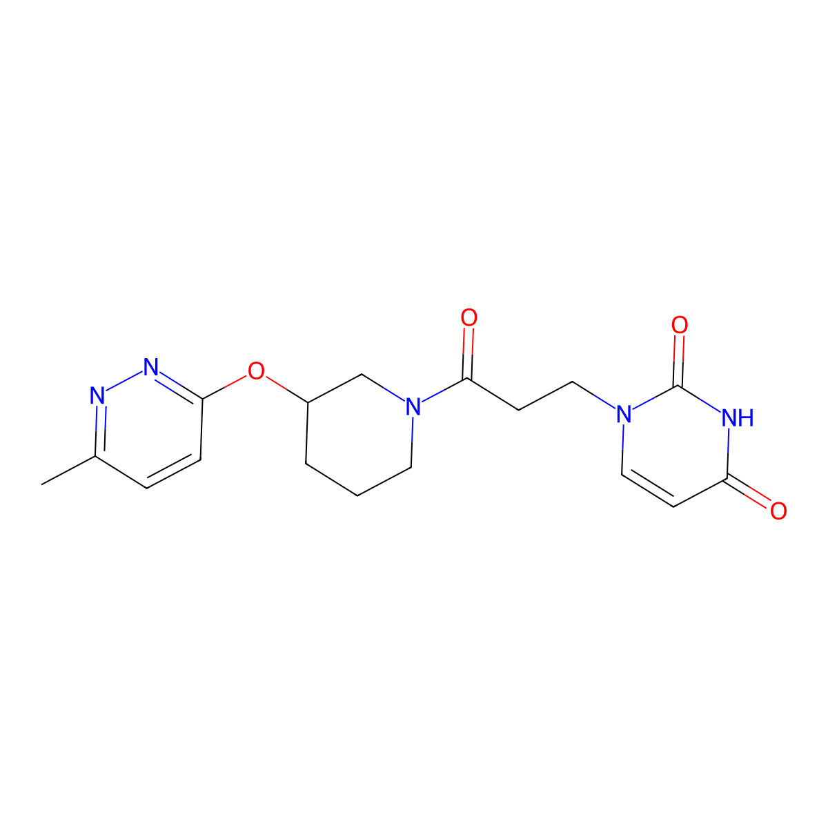 1-(3-(3-((6-methylpyridazin-3-yl)oxy)piperidin-1-yl)-3-oxopropyl)pyrimidine-2,4(1H,3H)-dione molecular structure, CAS 2034438-72-5