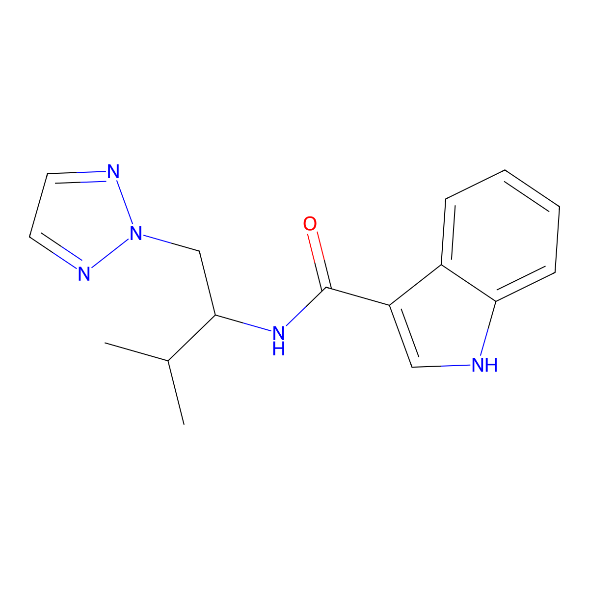 N-[3-methyl-1-(2H-1,2,3-triazol-2-yl)butan-2-yl]-1H-indole-3-carboxamide molecular structure, CAS 2034438-90-7