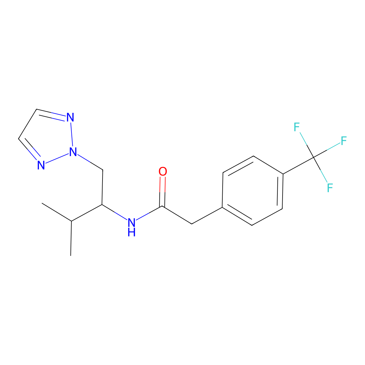 N-(3-methyl-1-(2H-1,2,3-triazol-2-yl)butan-2-yl)-2-(4-(trifluoromethyl)phenyl)acetamide molecular structure, CAS 2034438-95-2