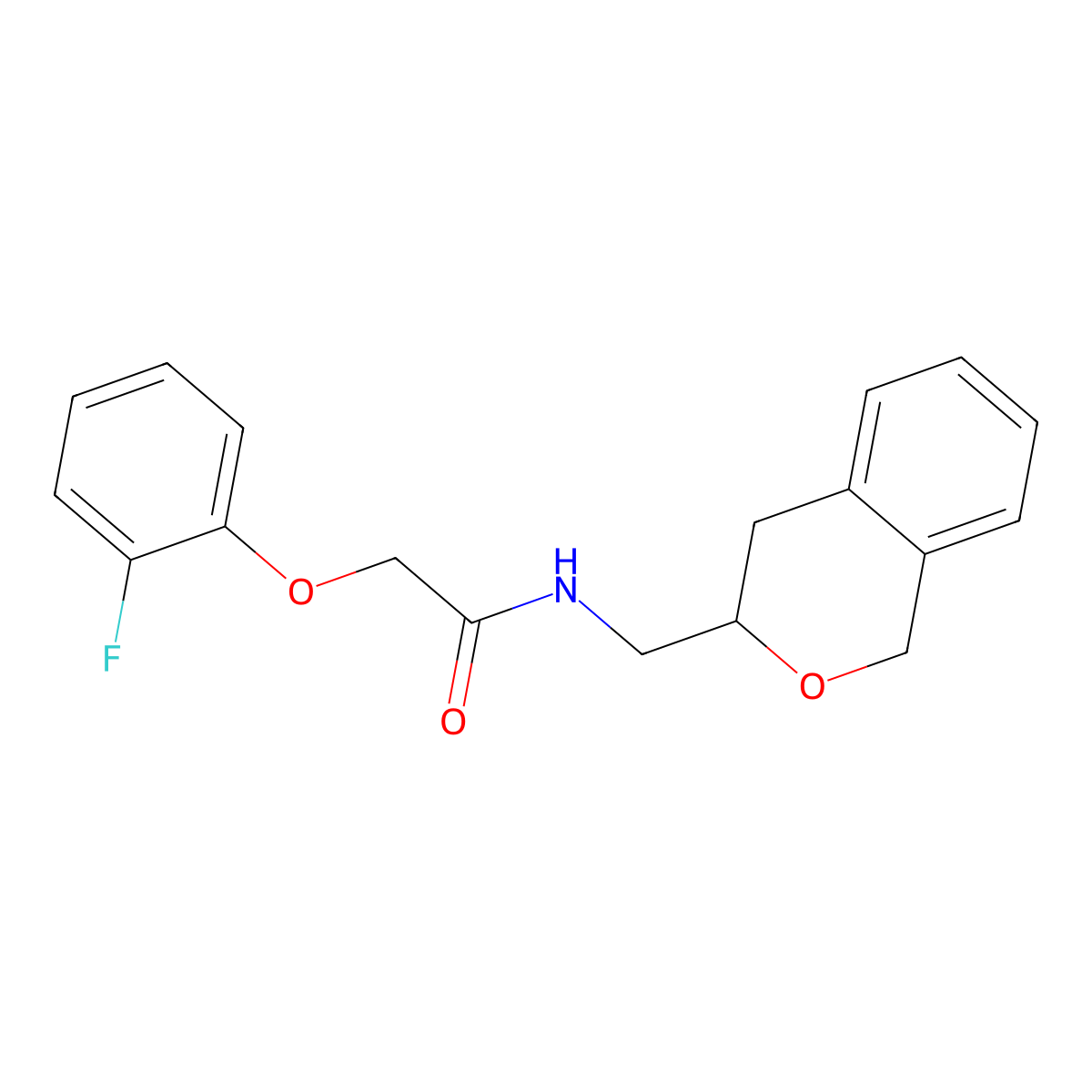 2-(2-fluorophenoxy)-N-(isochroman-3-ylmethyl)acetamide molecular structure, CAS 2034438-99-6