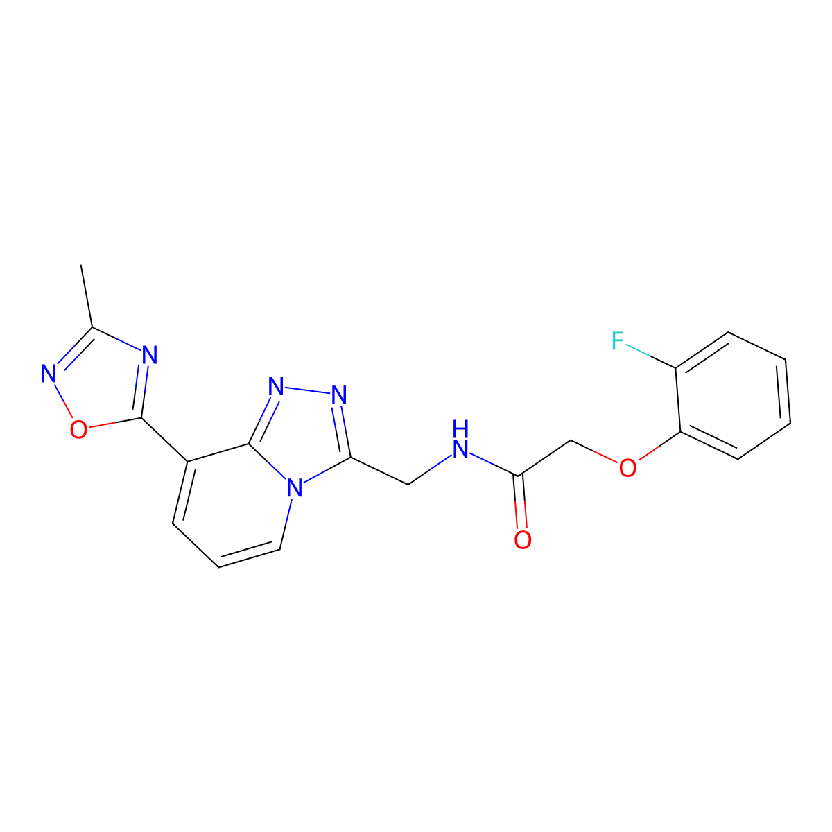 2-(2-fluorophenoxy)-N-((8-(3-methyl-1,2,4-oxadiazol-5-yl)-[1,2,4]triazolo[4,3-a]pyridin-3-yl)methyl)acetamide molecular structure, CAS 2034439-14-8