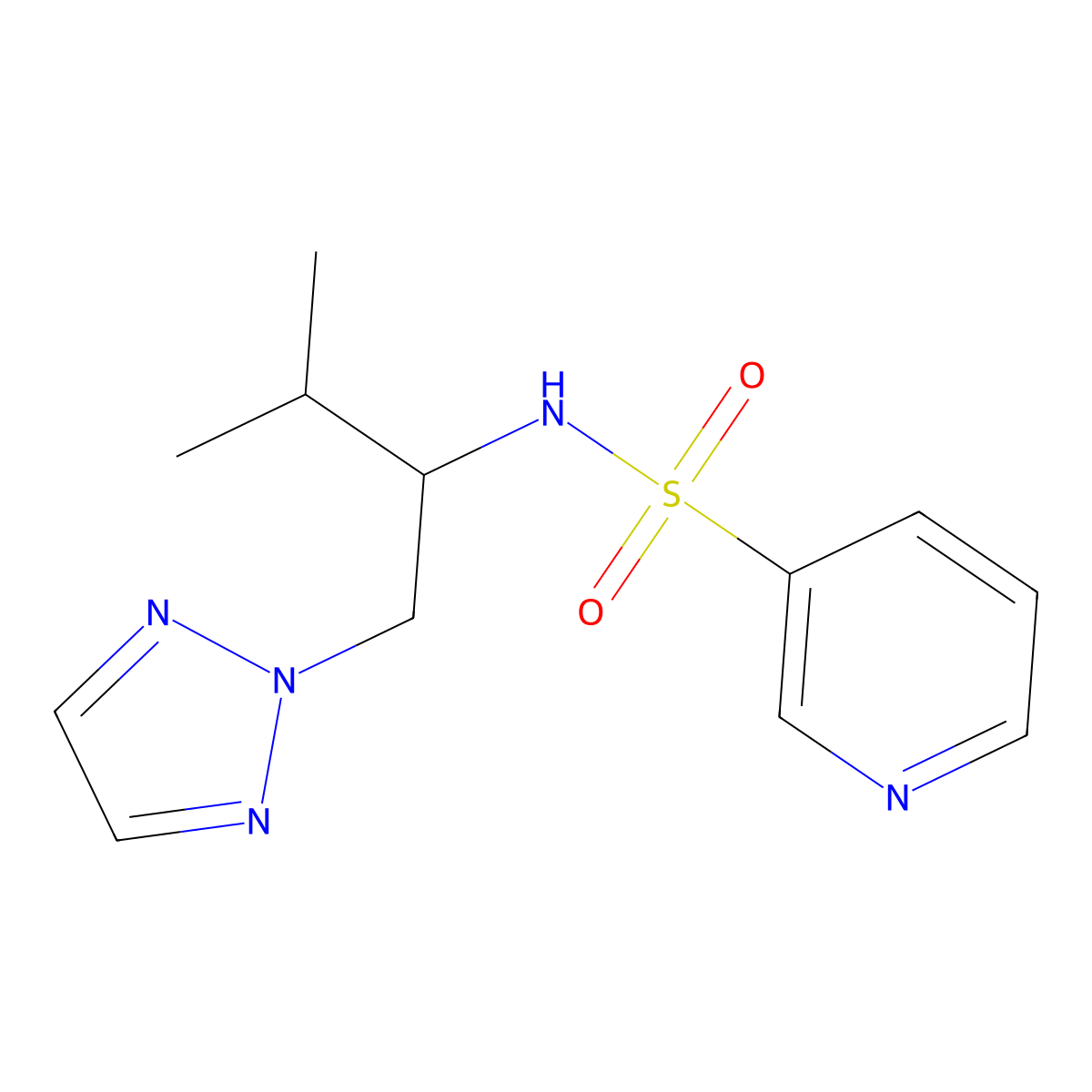 N-[3-methyl-1-(2H-1,2,3-triazol-2-yl)butan-2-yl]pyridine-3-sulfonamide molecular structure, CAS 2034439-15-9
