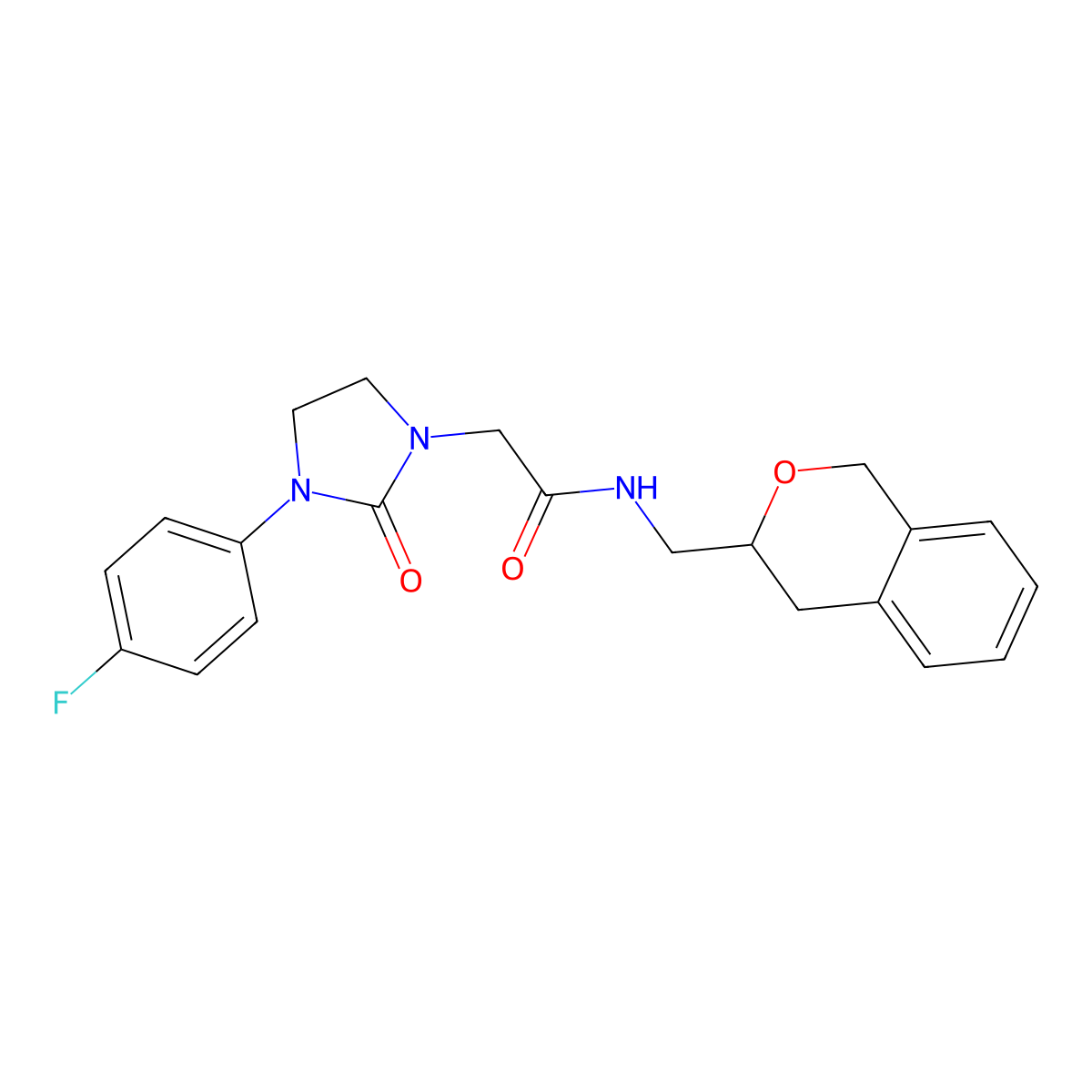 2-(3-(4-fluorophenyl)-2-oxoimidazolidin-1-yl)-N-(isochroman-3-ylmethyl)acetamide molecular structure, CAS 2034439-17-1