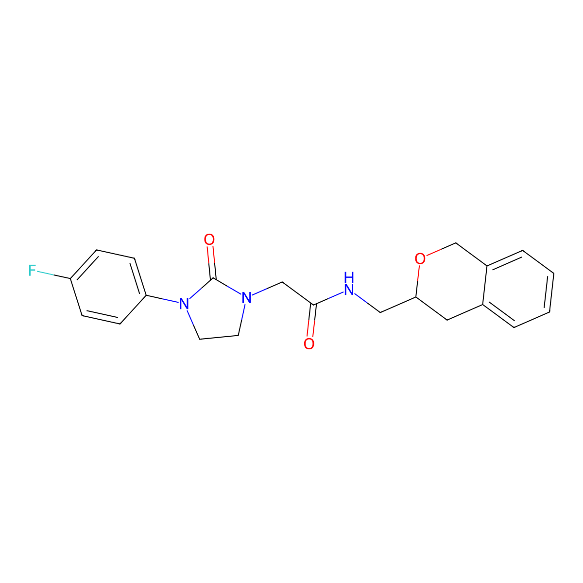 2-(3-(4-fluorophenyl)-2-oxoimidazolidin-1-yl)-N-(isochroman-3-ylmethyl)acetamide molecular structure, CAS 2034439-17-1