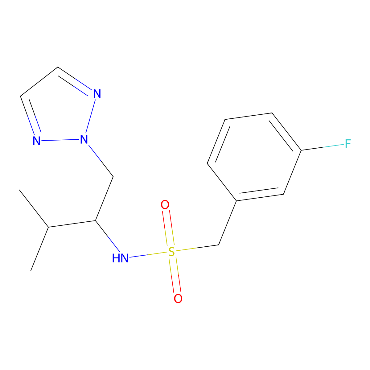 1-(3-fluorophenyl)-N-[3-methyl-1-(2H-1,2,3-triazol-2-yl)butan-2-yl]methanesulfonamide molecular structure, CAS 2034439-24-0