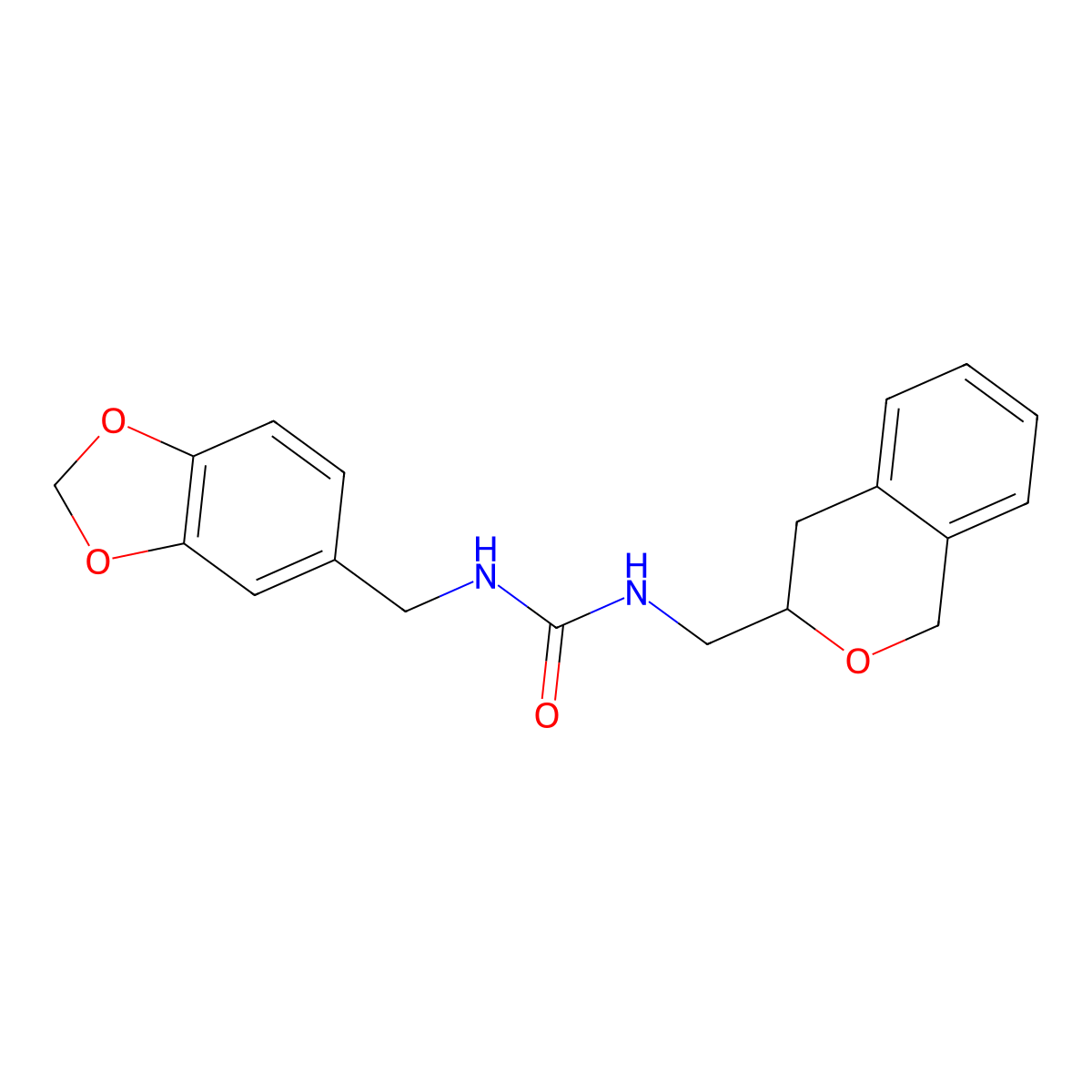 1-(Benzo[d][1,3]dioxol-5-ylmethyl)-3-(isochroman-3-ylmethyl)urea molecular structure, CAS 2034439-25-1