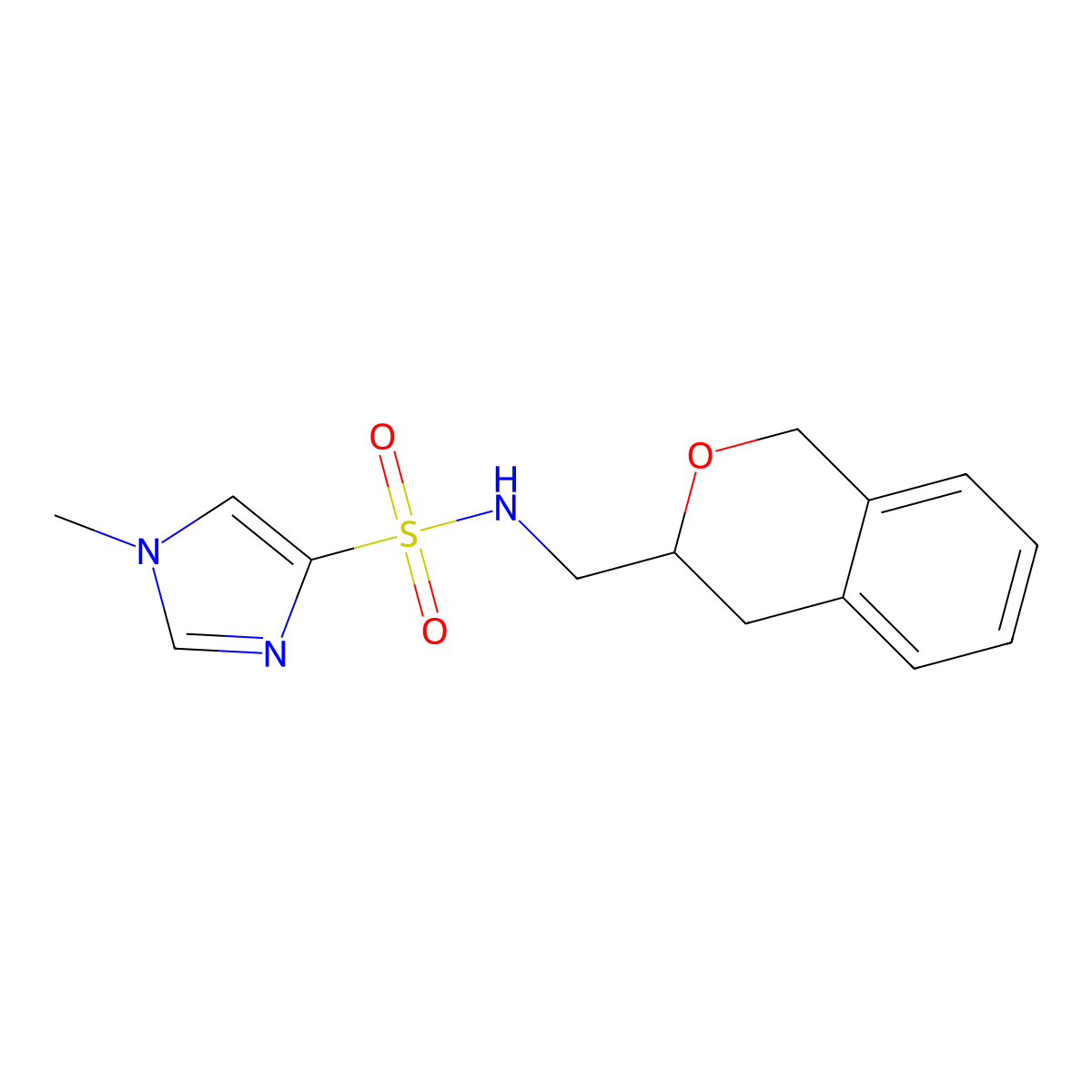 N-(isochroman-3-ylmethyl)-1-methyl-1H-imidazole-4-sulfonamide molecular structure, CAS 2034439-33-1
