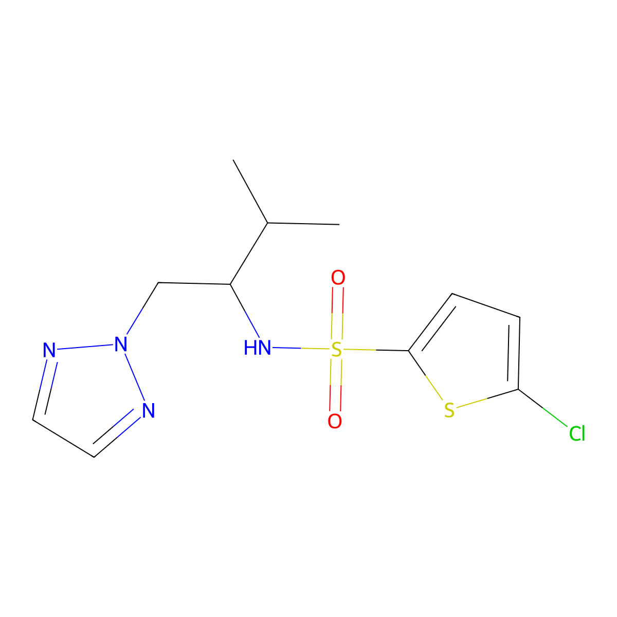 5-chloro-N-[3-methyl-1-(2H-1,2,3-triazol-2-yl)butan-2-yl]thiophene-2-sulfonamide molecular structure, CAS 2034439-34-2