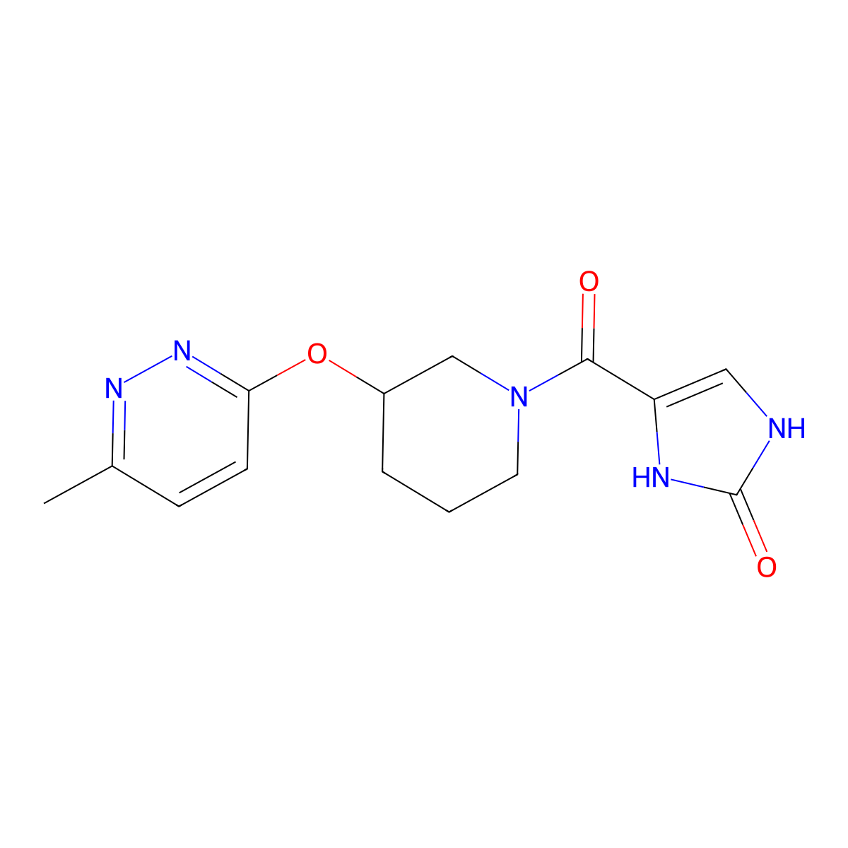 4-(3-((6-methylpyridazin-3-yl)oxy)piperidine-1-carbonyl)-1H-imidazol-2(3H)-one molecular structure, CAS 2034439-37-5
