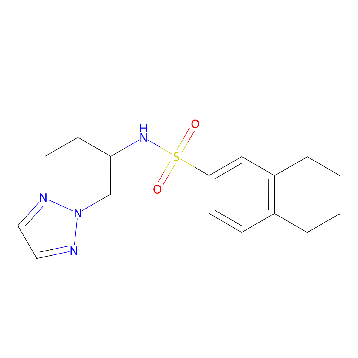 N-[3-methyl-1-(2H-1,2,3-triazol-2-yl)butan-2-yl]-5,6,7,8-tetrahydronaphthalene-2-sulfonamide molecular structure, CAS 2034439-39-7