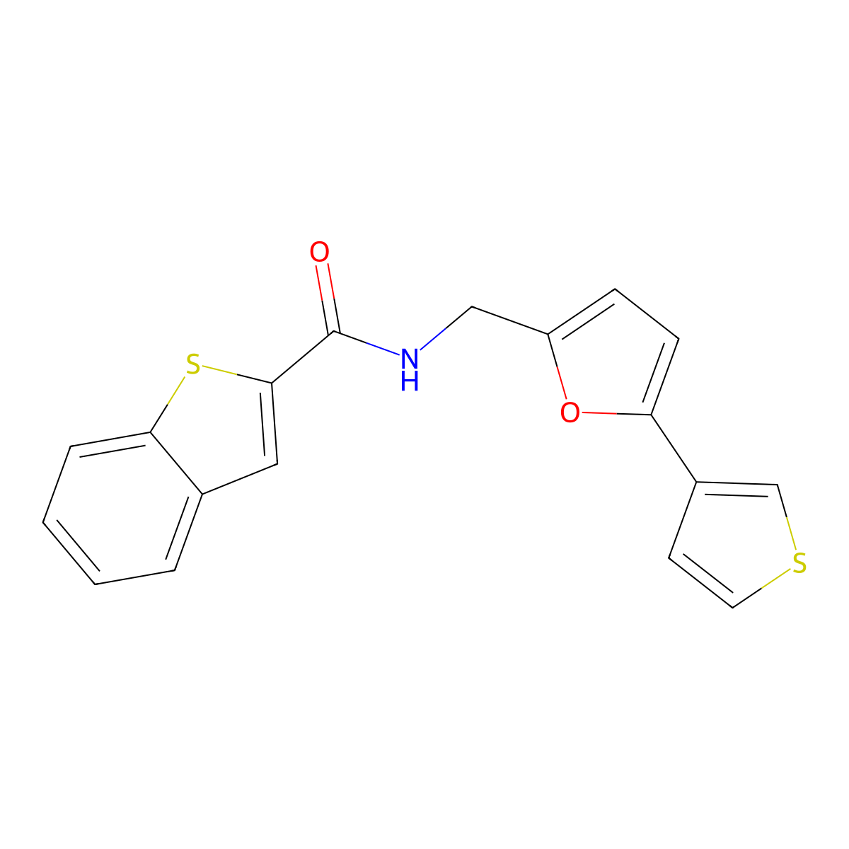 N-((5-(thiophen-3-yl)furan-2-yl)methyl)benzo[b]thiophene-2-carboxamide molecular structure, CAS 2034439-41-1