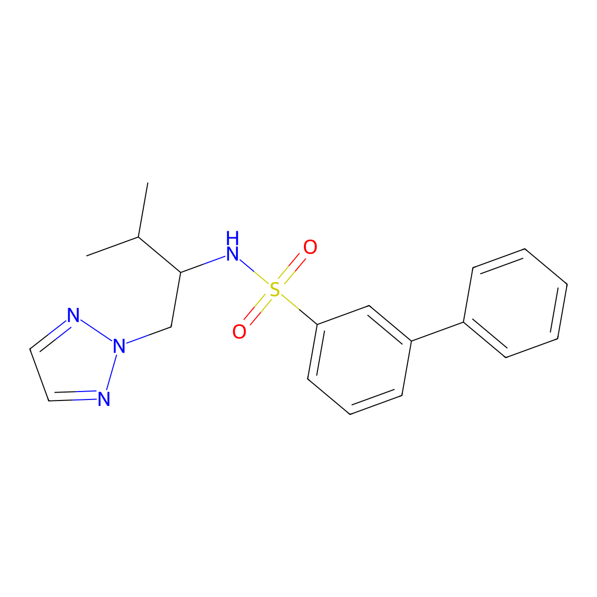 N-(3-methyl-1-(2H-1,2,3-triazol-2-yl)butan-2-yl)-[1,1'-biphenyl]-3-sulfonamide molecular structure, CAS 2034439-43-3