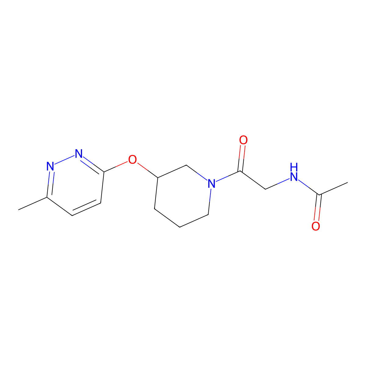 N-(2-{3-[(6-methylpyridazin-3-yl)oxy]piperidin-1-yl}-2-oxoethyl)acetamide molecular structure, CAS 2034439-48-8