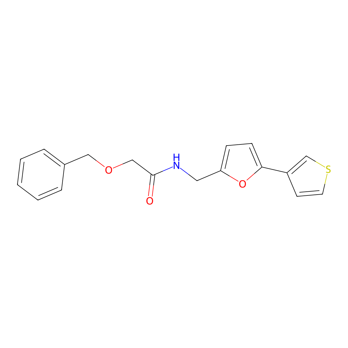 2-(benzyloxy)-N-((5-(thiophen-3-yl)furan-2-yl)methyl)acetamide molecular structure, CAS 2034439-63-7