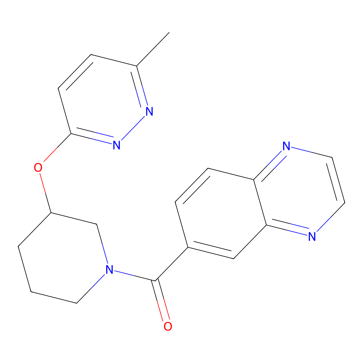 (3-((6-Methylpyridazin-3-yl)oxy)piperidin-1-yl)(quinoxalin-6-yl)methanone molecular structure, CAS 2034439-65-9