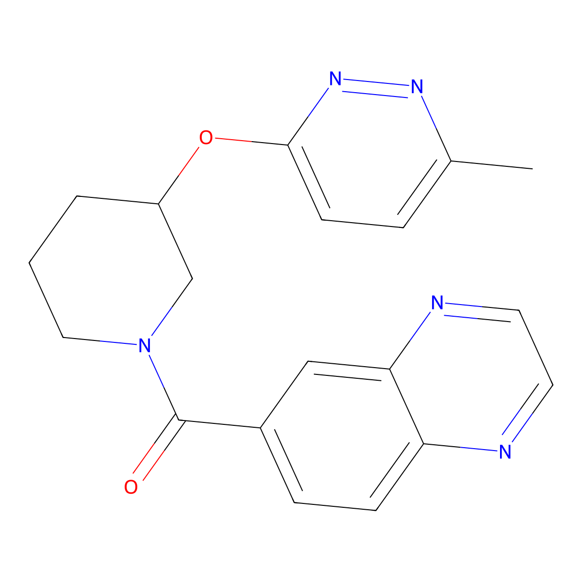 (3-((6-Methylpyridazin-3-yl)oxy)piperidin-1-yl)(quinoxalin-6-yl)methanone molecular structure, CAS 2034439-65-9