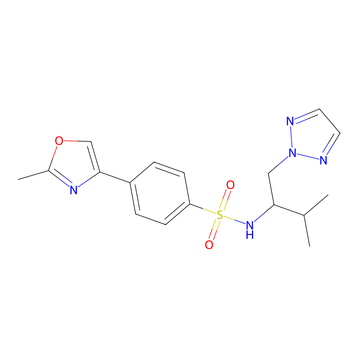N-(3-methyl-1-(2H-1,2,3-triazol-2-yl)butan-2-yl)-4-(2-methyloxazol-4-yl)benzenesulfonamide molecular structure, CAS 2034439-69-3