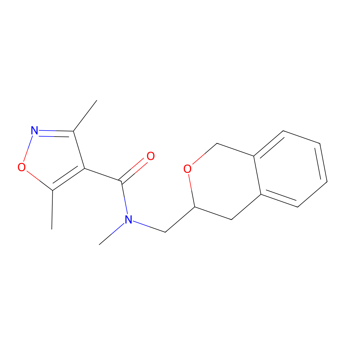 N-(isochroman-3-ylmethyl)-N,3,5-trimethylisoxazole-4-carboxamide molecular structure, CAS 2034439-72-8