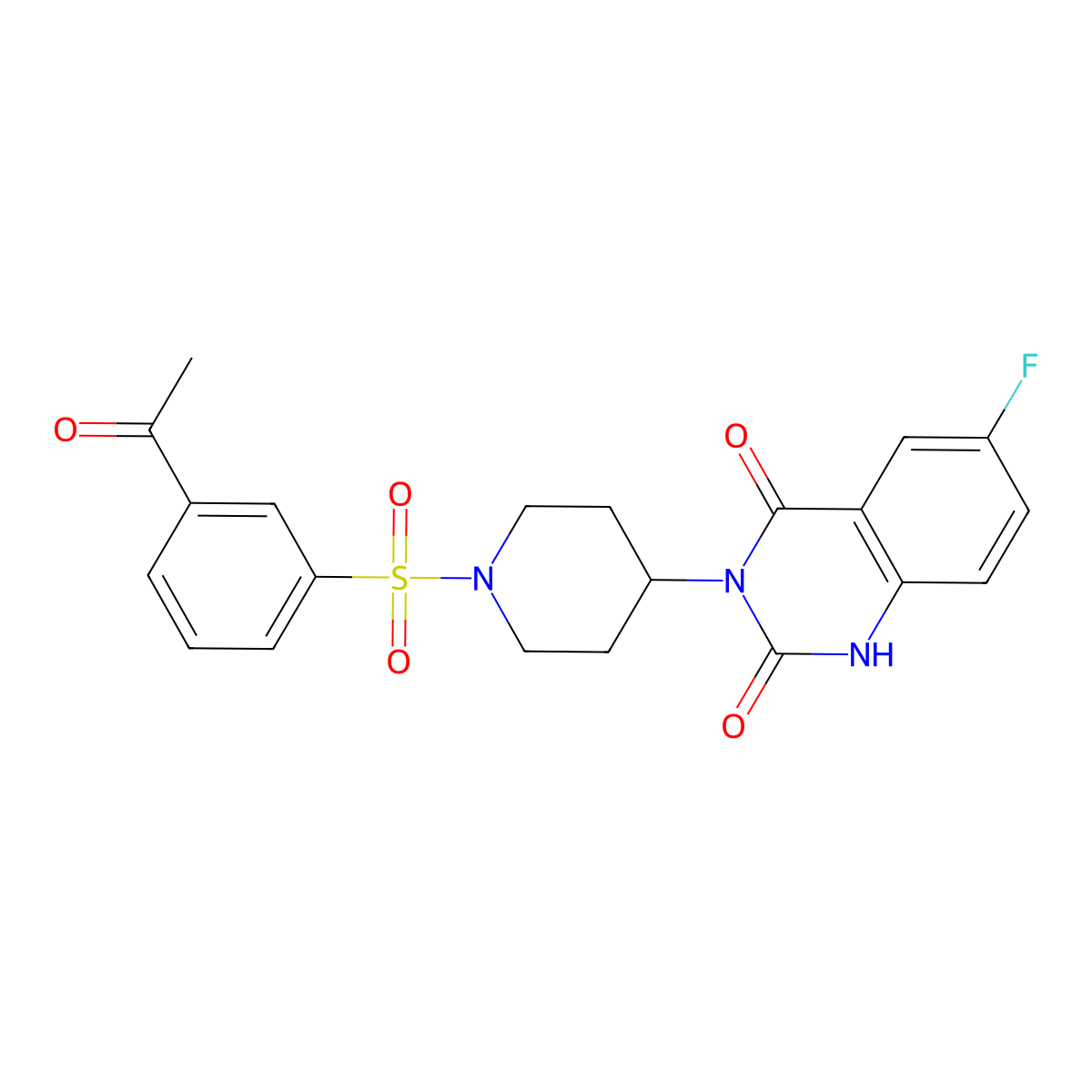 3-(1-((3-acetylphenyl)sulfonyl)piperidin-4-yl)-6-fluoroquinazoline-2,4(1H,3H)-dione molecular structure, CAS 2034439-83-1