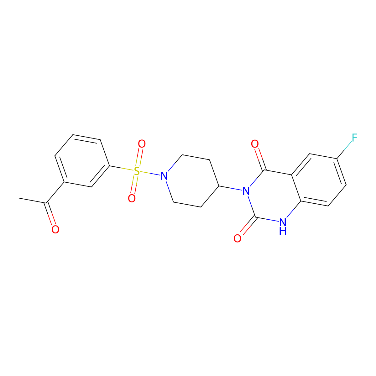 3-(1-((3-acetylphenyl)sulfonyl)piperidin-4-yl)-6-fluoroquinazoline-2,4(1H,3H)-dione molecular structure, CAS 2034439-83-1