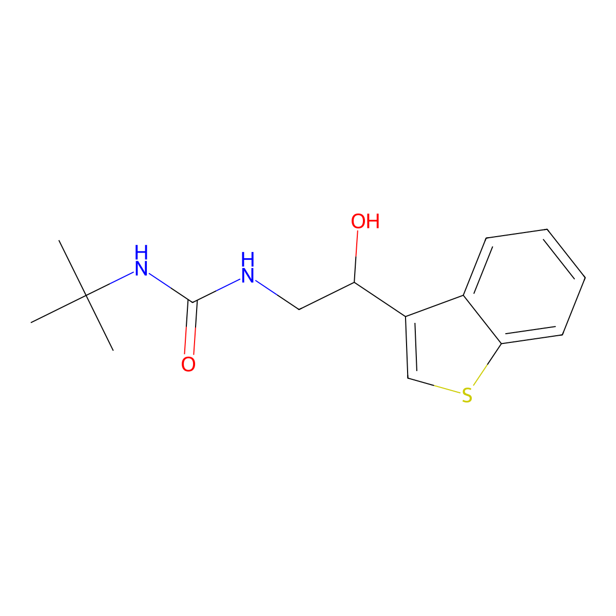 1-(2-(Benzo[b]thiophen-3-yl)-2-hydroxyethyl)-3-(tert-butyl)urea molecular structure, CAS 2034440-05-4