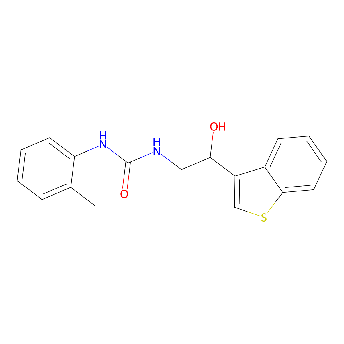 1-(2-(Benzo[b]thiophen-3-yl)-2-hydroxyethyl)-3-(o-tolyl)urea molecular structure, CAS 2034440-12-3