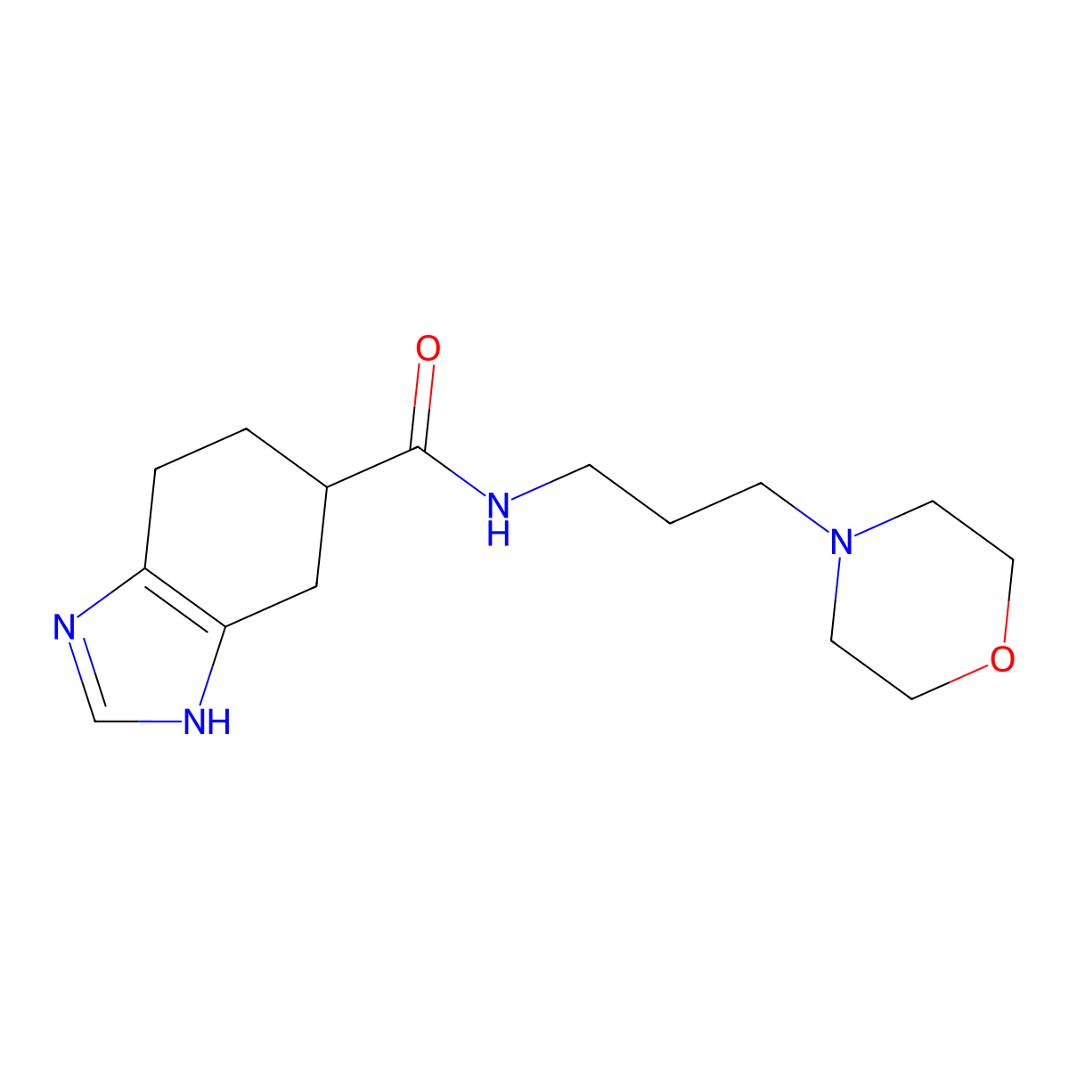 N-(3-morpholinopropyl)-4,5,6,7-tetrahydro-1H-benzo[d]imidazole-5-carboxamide molecular structure, CAS 2034440-14-5