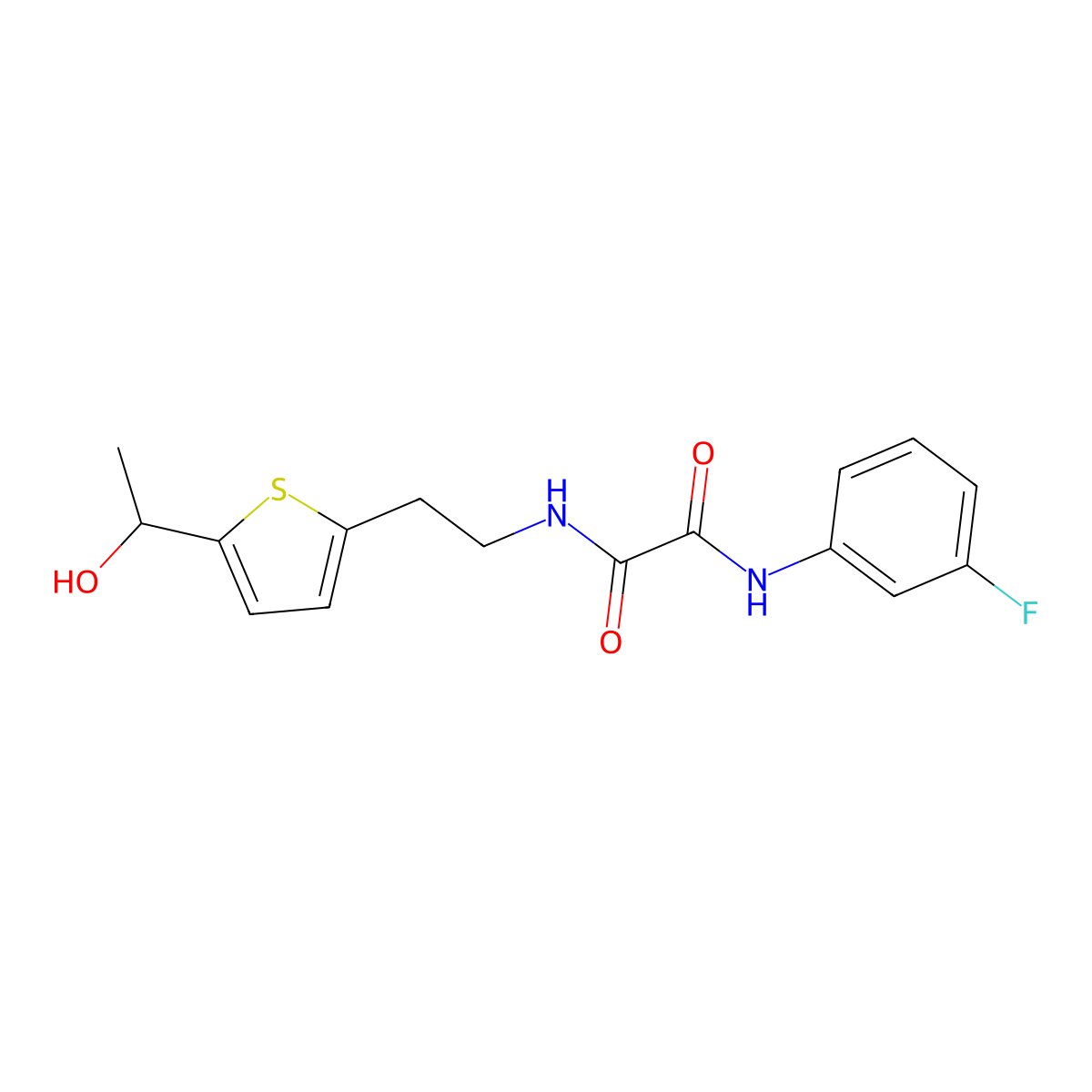 N1-(3-fluorophenyl)-N2-(2-(5-(1-hydroxyethyl)thiophen-2-yl)ethyl)oxalamide molecular structure, CAS 2034440-17-8