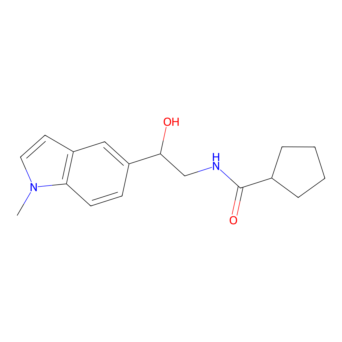 N-[2-hydroxy-2-(1-methyl-1H-indol-5-yl)ethyl]cyclopentanecarboxamide molecular structure, CAS 2034440-20-3