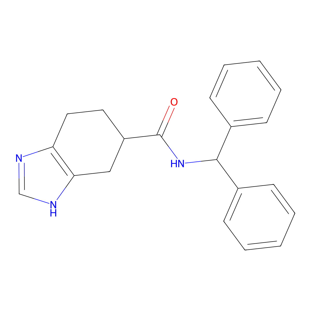 N-benzhydryl-4,5,6,7-tetrahydro-1H-benzo[d]imidazole-5-carboxamide molecular structure, CAS 2034440-21-4