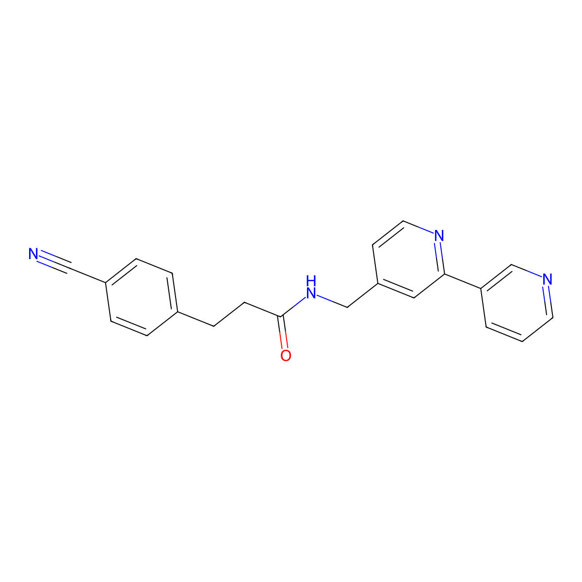 N-([2,3'-bipyridin]-4-ylmethyl)-3-(4-cyanophenyl)propanamide molecular structure, CAS 2034440-36-1