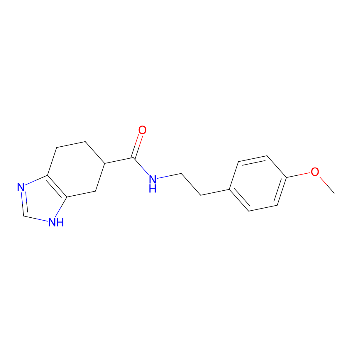 N-(4-methoxyphenethyl)-4,5,6,7-tetrahydro-1H-benzo[d]imidazole-5-carboxamide molecular structure, CAS 2034440-37-2