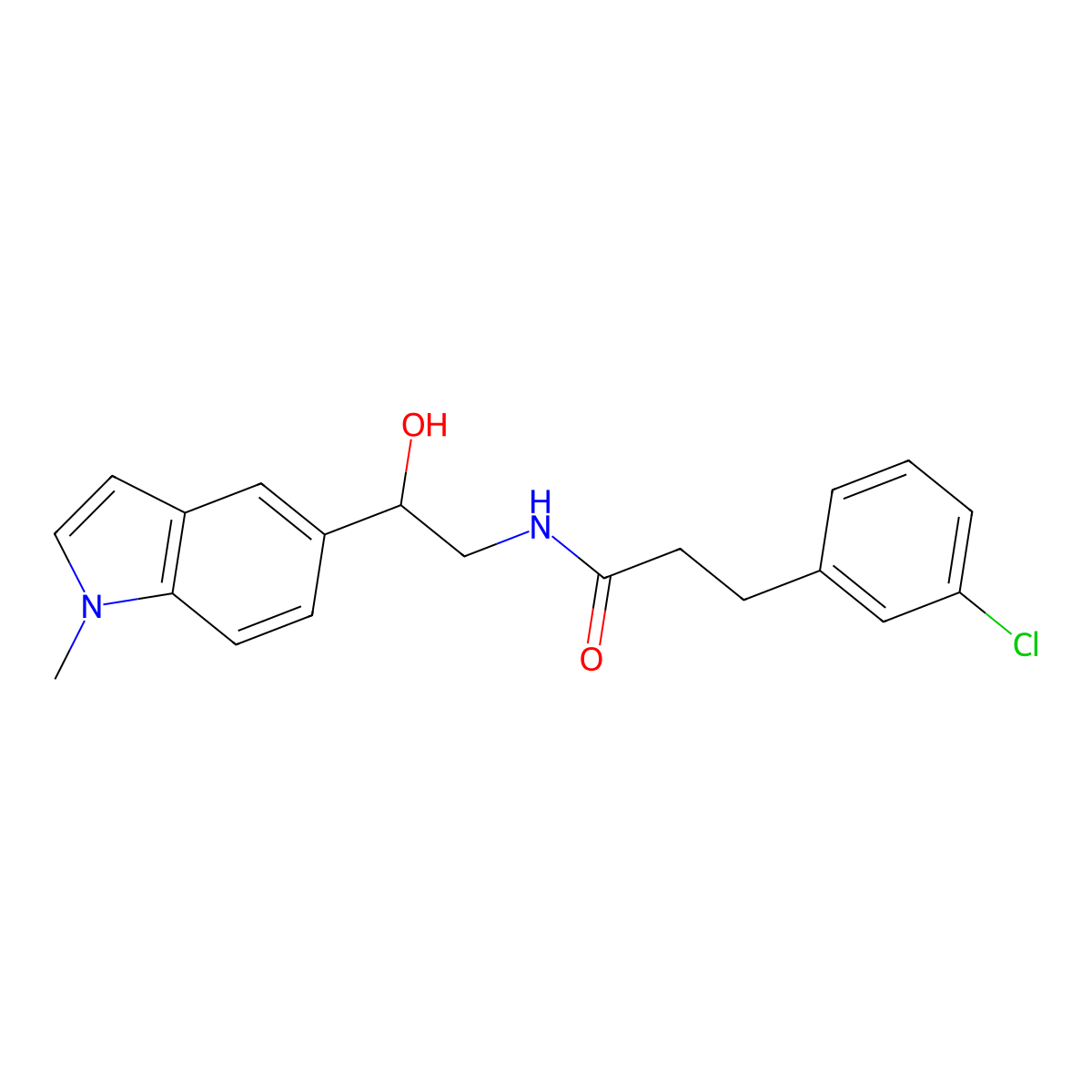 3-(3-chlorophenyl)-N-(2-hydroxy-2-(1-methyl-1H-indol-5-yl)ethyl)propanamide molecular structure, CAS 2034440-43-0