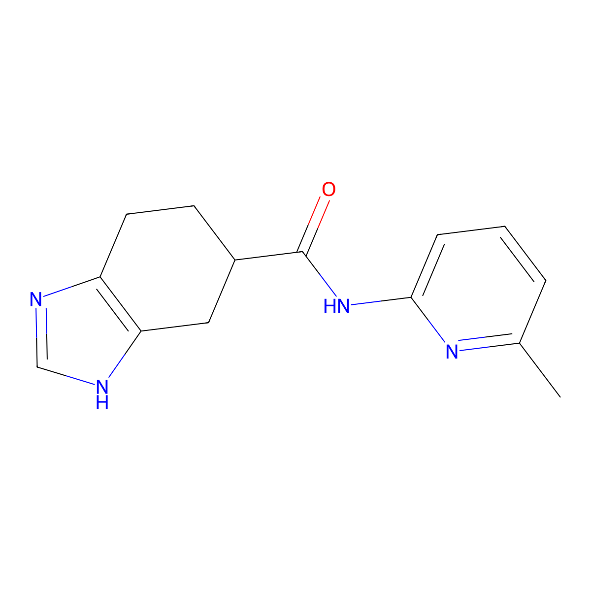 N-(6-methylpyridin-2-yl)-4,5,6,7-tetrahydro-1H-benzo[d]imidazole-5-carboxamide molecular structure, CAS 2034440-45-2