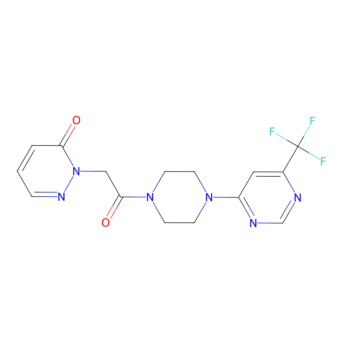 2-(2-oxo-2-(4-(6-(trifluoromethyl)pyrimidin-4-yl)piperazin-1-yl)ethyl)pyridazin-3(2H)-one molecular structure, CAS 2034440-55-4