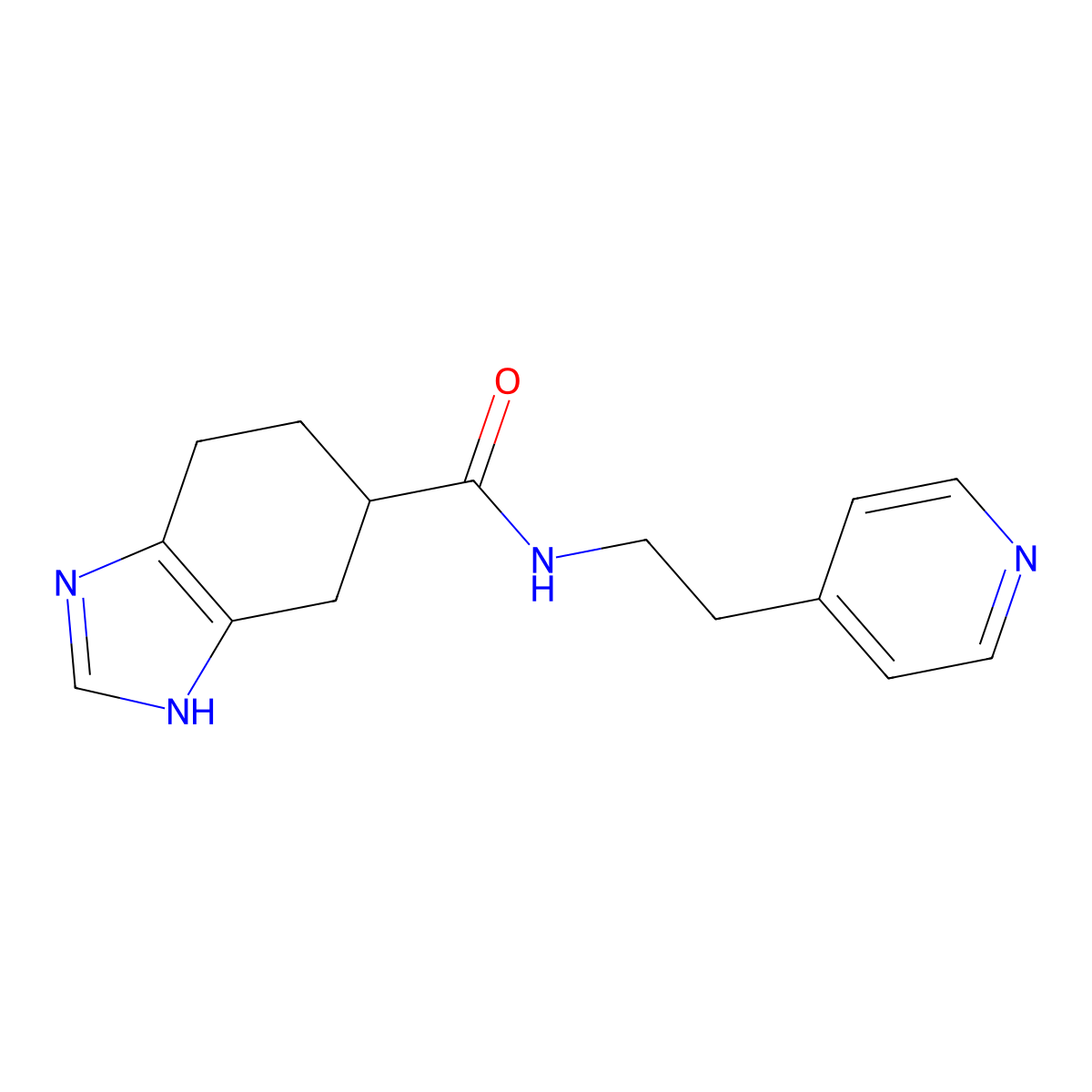 N-(2-(pyridin-4-yl)ethyl)-4,5,6,7-tetrahydro-1H-benzo[d]imidazole-5-carboxamide molecular structure, CAS 2034440-58-7