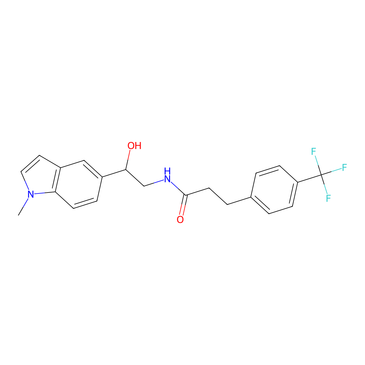 N-(2-hydroxy-2-(1-methyl-1H-indol-5-yl)ethyl)-3-(4-(trifluoromethyl)phenyl)propanamide molecular structure, CAS 2034440-59-8