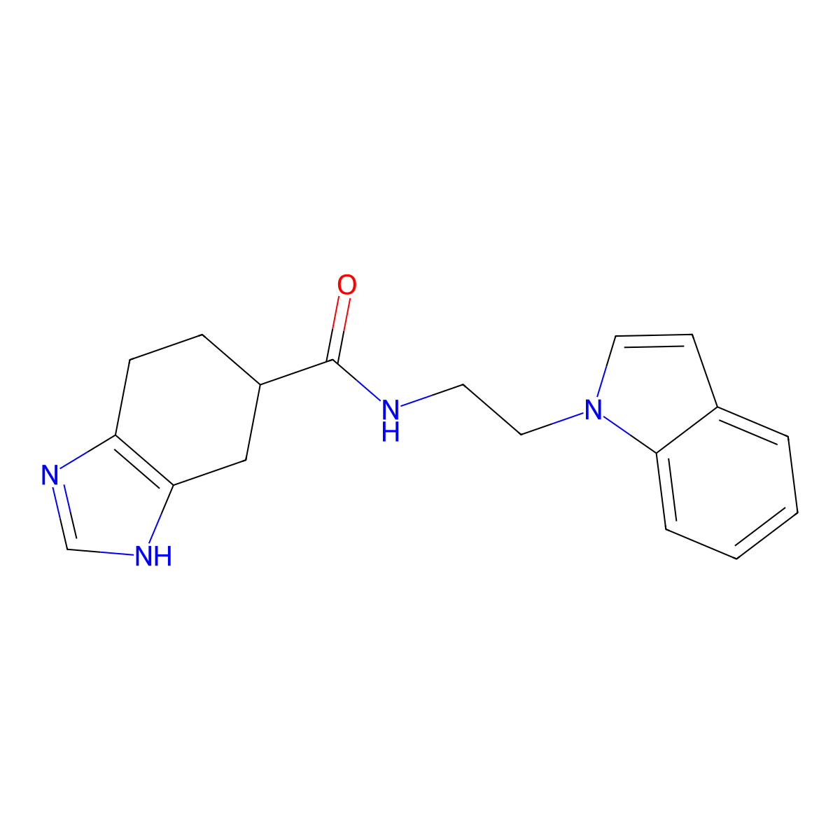 N-(2-(1H-indol-1-yl)ethyl)-4,5,6,7-tetrahydro-1H-benzo[d]imidazole-5-carboxamide molecular structure, CAS 2034440-74-7