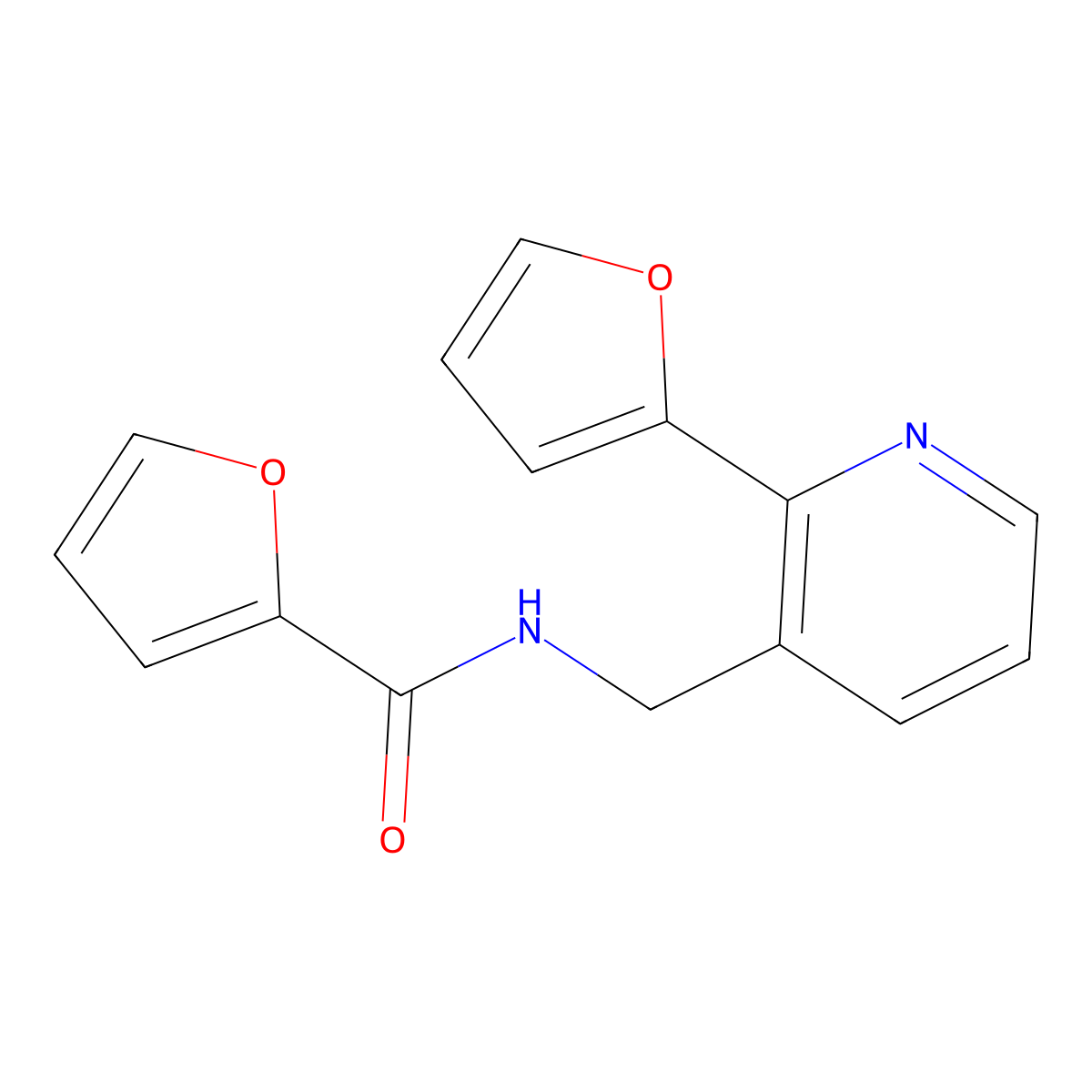 N-((2-(furan-2-yl)pyridin-3-yl)methyl)furan-2-carboxamide molecular structure, CAS 2034440-80-5