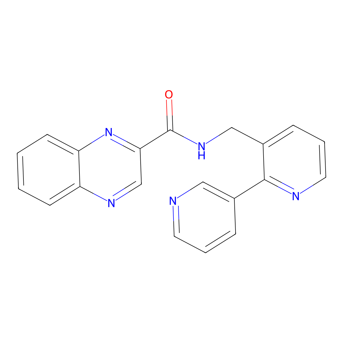 N-([2,3'-bipyridin]-3-ylmethyl)quinoxaline-2-carboxamide molecular structure, CAS 2034440-89-4