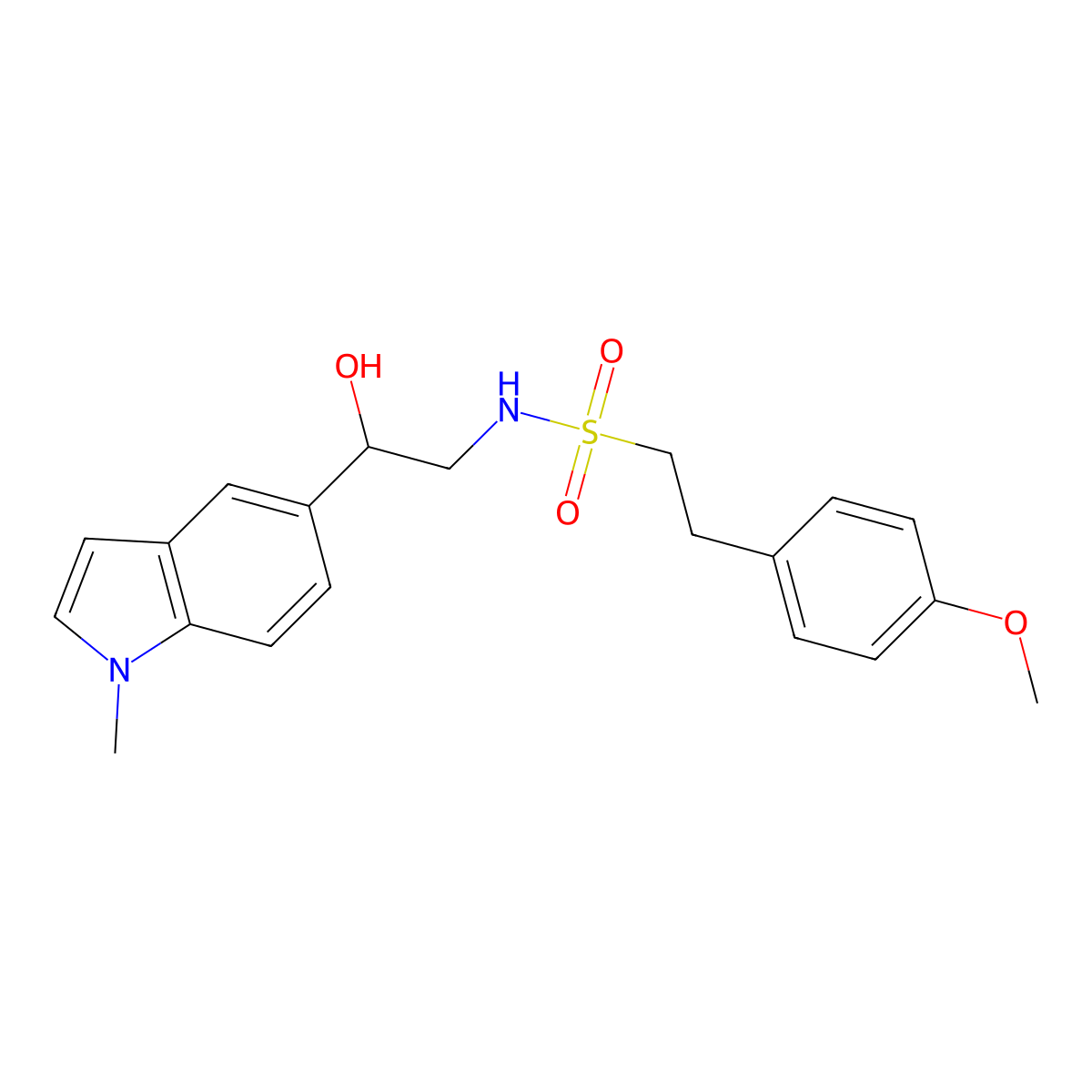 N-(2-hydroxy-2-(1-methyl-1H-indol-5-yl)ethyl)-2-(4-methoxyphenyl)ethanesulfonamide molecular structure, CAS 2034440-91-8