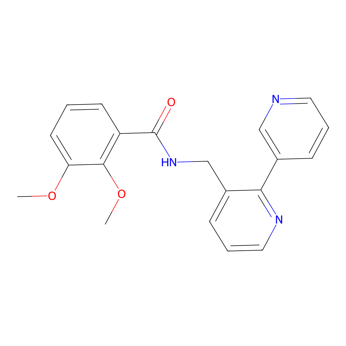 N-([2,3'-bipyridin]-3-ylmethyl)-2,3-dimethoxybenzamide molecular structure, CAS 2034440-96-3