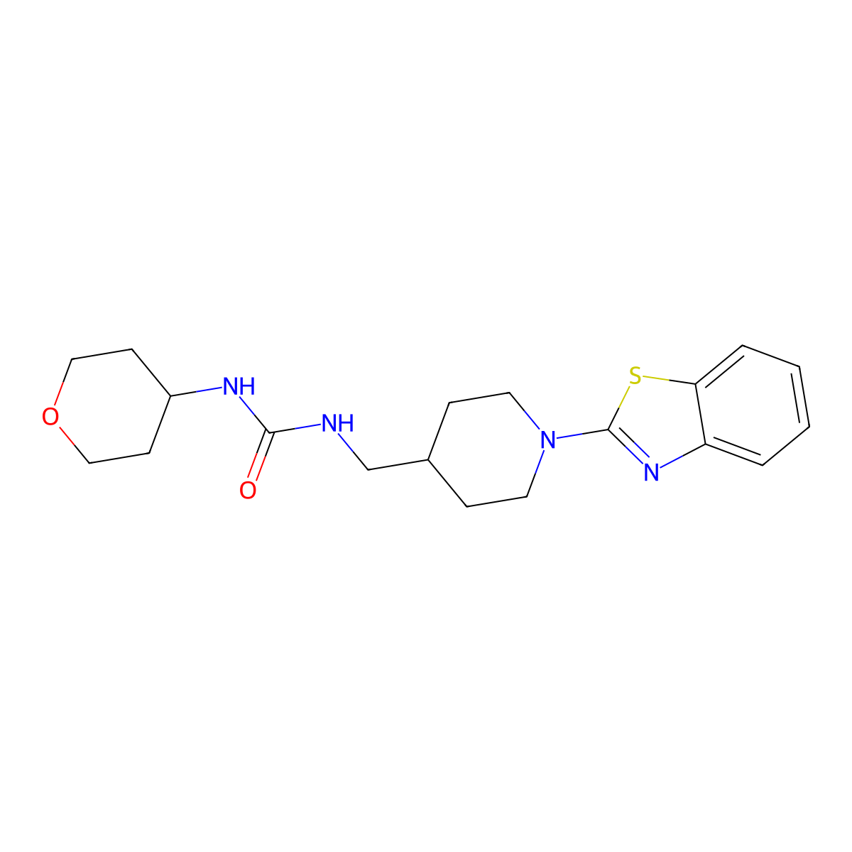 1-((1-(benzo[d]thiazol-2-yl)piperidin-4-yl)methyl)-3-(tetrahydro-2H-pyran-4-yl)urea molecular structure, CAS 2034440-97-4
