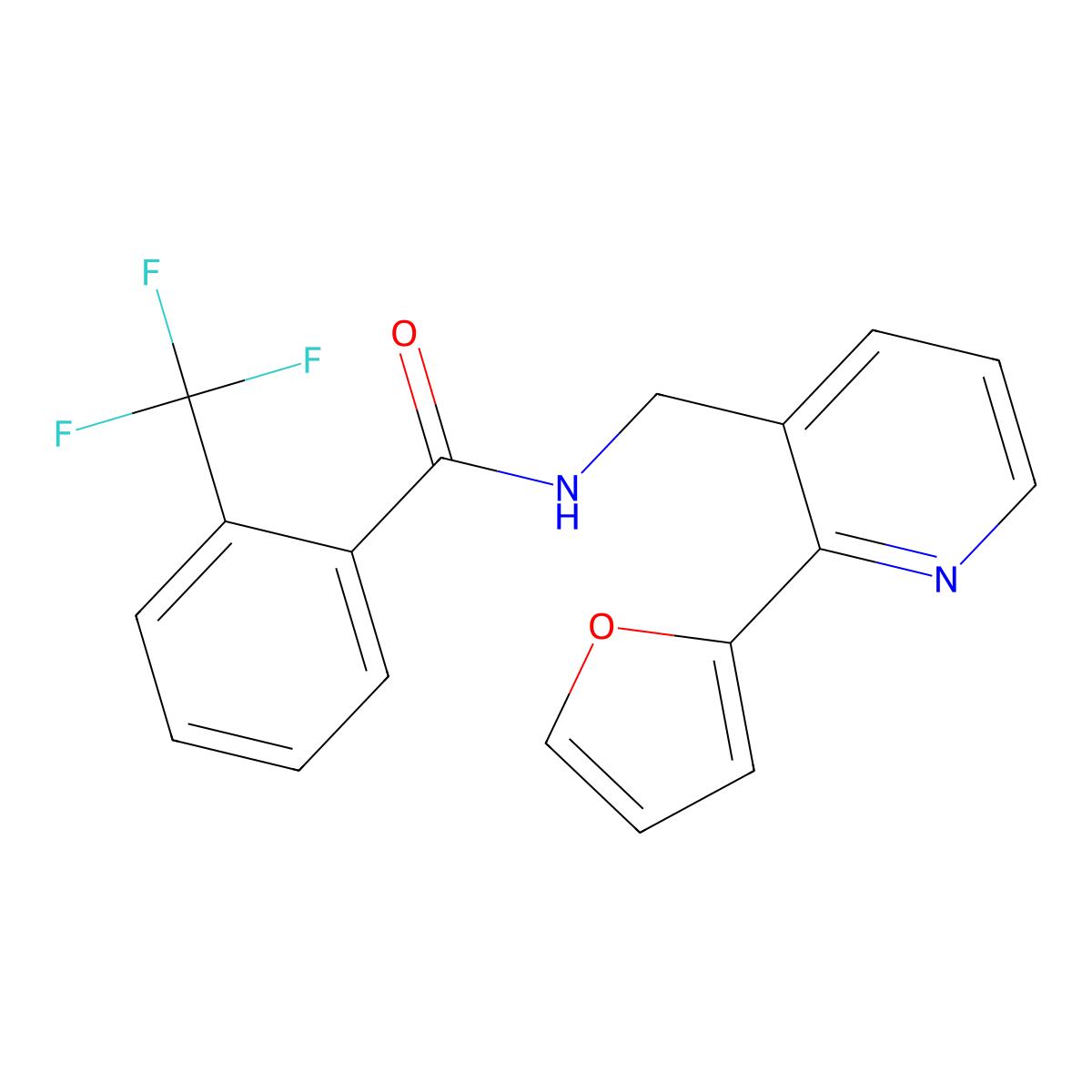 N-{[2-(furan-2-yl)pyridin-3-yl]methyl}-2-(trifluoromethyl)benzamide molecular structure, CAS 2034441-06-8