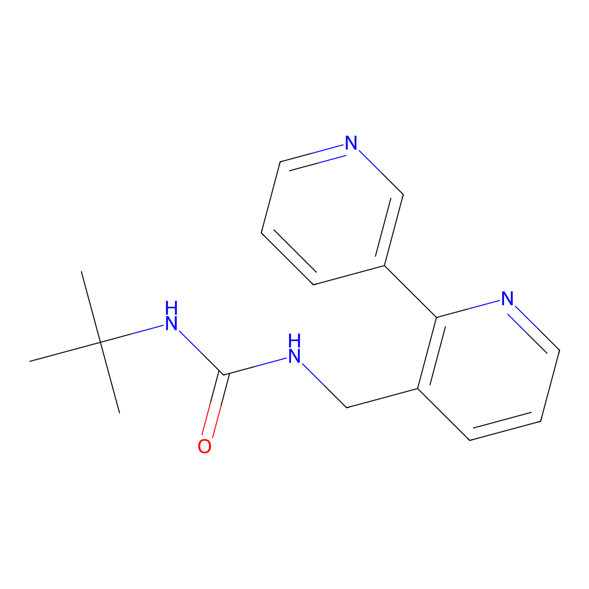 1-([2,3'-Bipyridin]-3-ylmethyl)-3-(tert-butyl)urea molecular structure, CAS 2034441-13-7