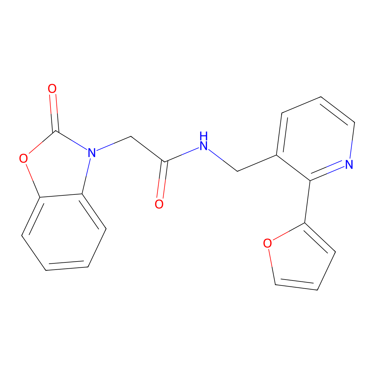 N-((2-(furan-2-yl)pyridin-3-yl)methyl)-2-(2-oxobenzo[d]oxazol-3(2H)-yl)acetamide molecular structure, CAS 2034441-14-8