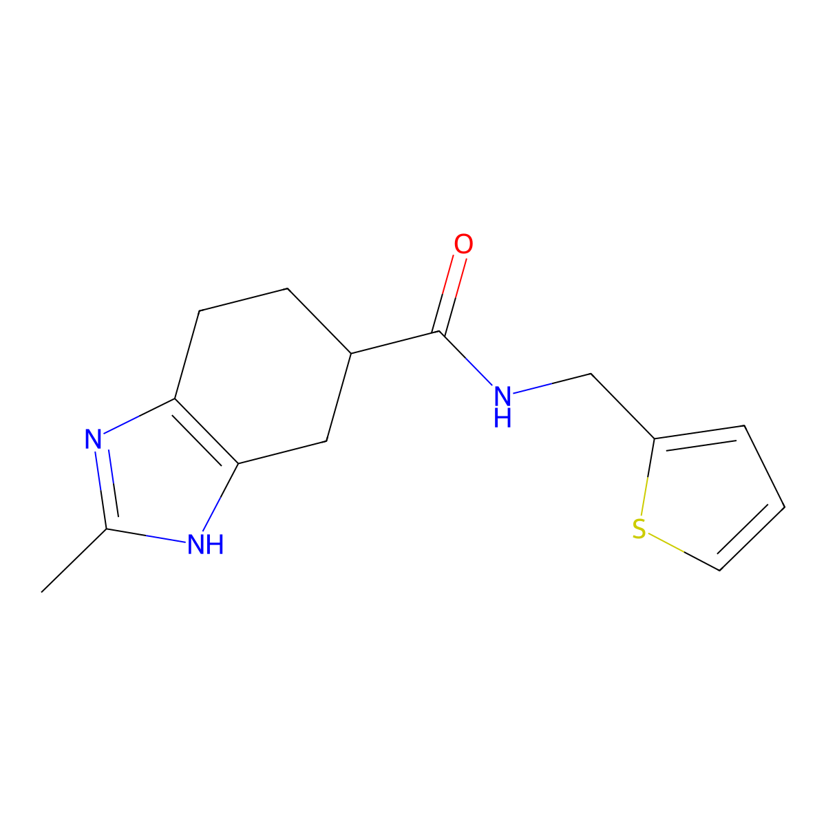 2-methyl-N-(thiophen-2-ylmethyl)-4,5,6,7-tetrahydro-1H-benzo[d]imidazole-5-carboxamide molecular structure, CAS 2034441-24-0