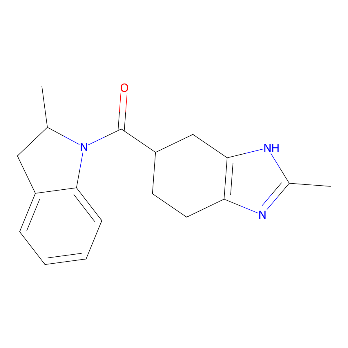 (2-methyl-4,5,6,7-tetrahydro-1H-benzo[d]imidazol-5-yl)(2-methylindolin-1-yl)methanone molecular structure, CAS 2034441-30-8