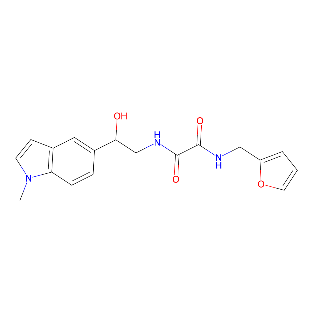 N1-(furan-2-ylmethyl)-N2-(2-hydroxy-2-(1-methyl-1H-indol-5-yl)ethyl)oxalamide molecular structure, CAS 2034441-32-0
